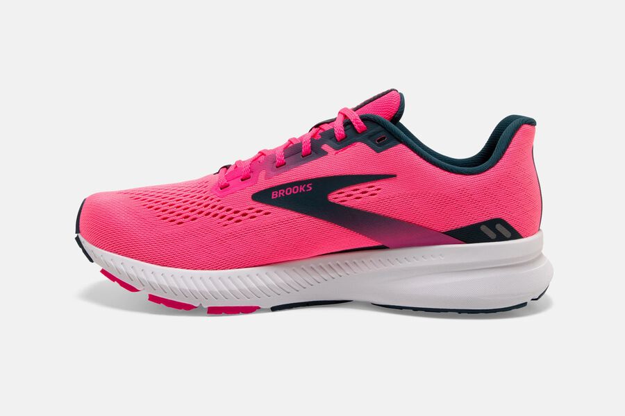 Brooks Israel Launch 8 Road Running Shoes Womens - Pink/Navy - GTV-147820